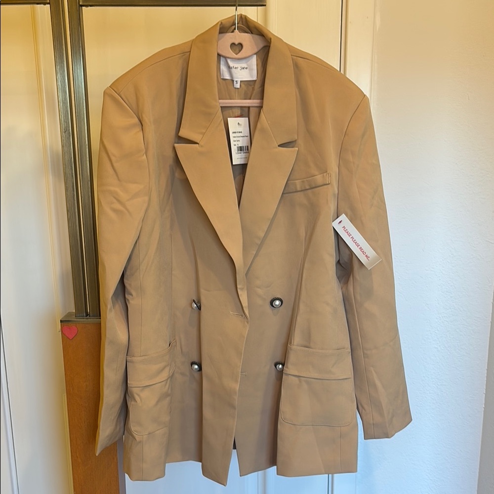 Sister Jane Tan Oversized Blazer NWT